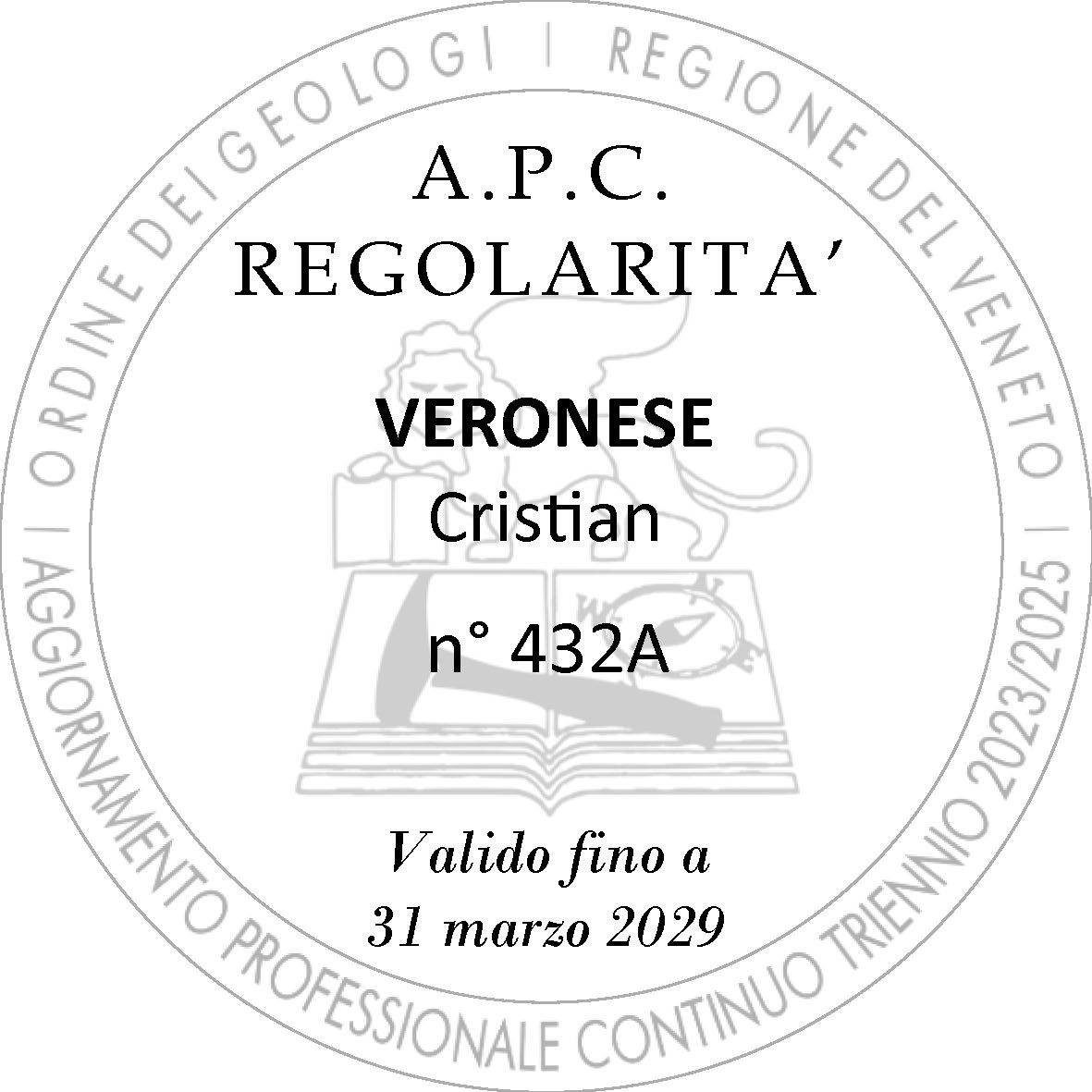 Timbro APC Regolarità